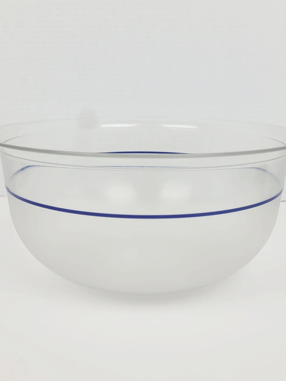 Tupperware 2217B Acrylic Preludio Bowl Clear Blue Stripe 3.5L/4 Qt w/Lid 2676A
